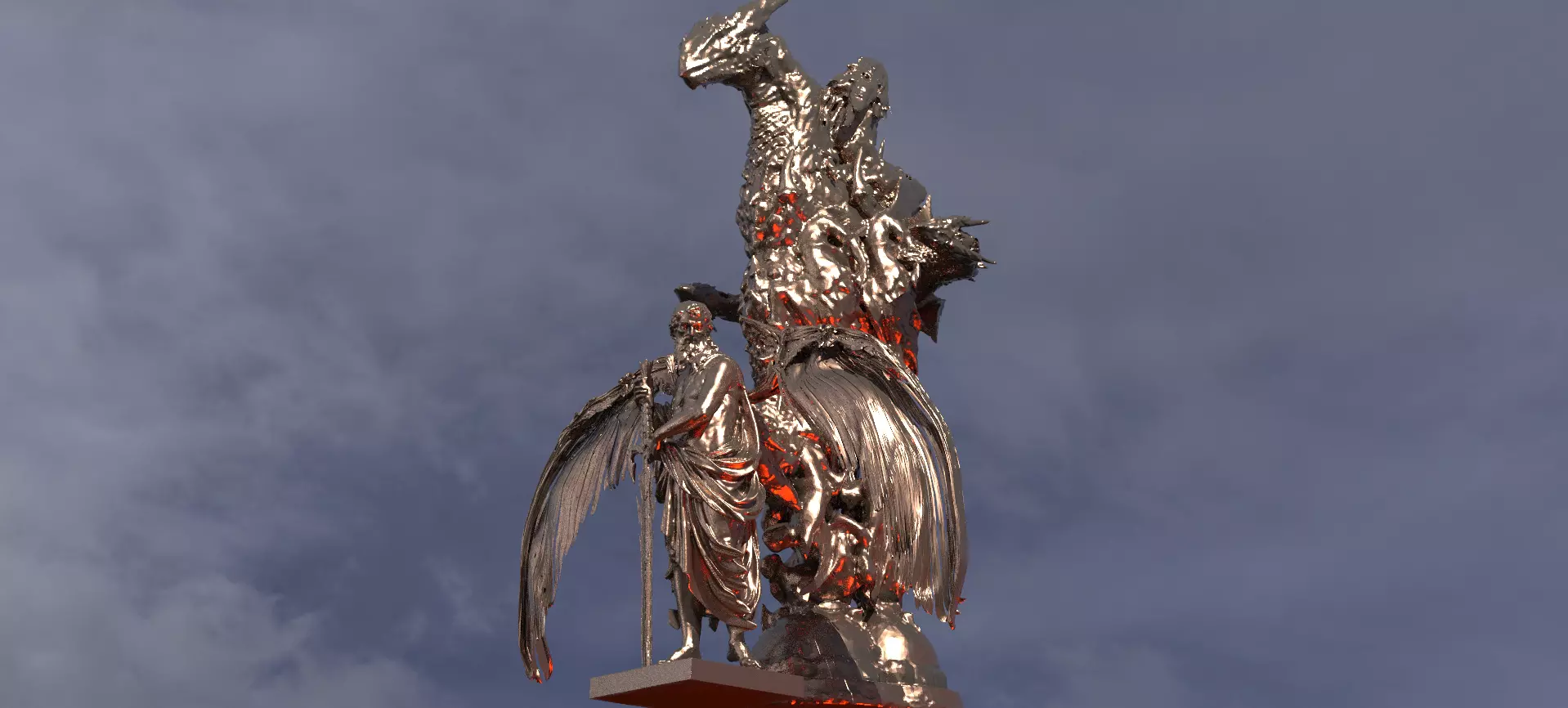 Hades With Dark Underworld Pillars 3 3D 3D model_0