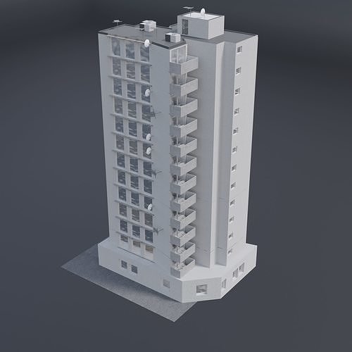 High Rise 1 Low-poly 3D model 4