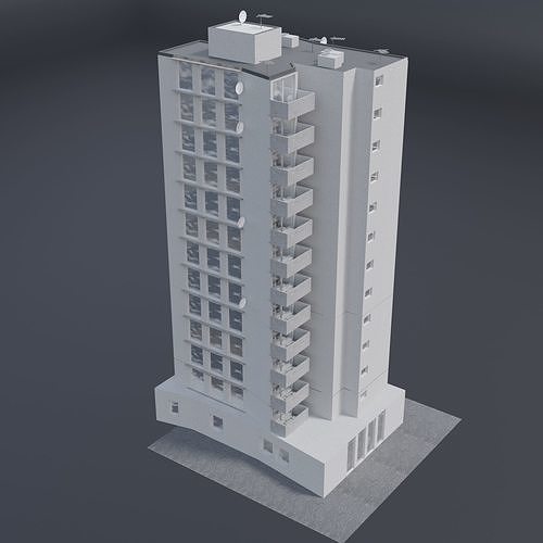 High Rise 1 Low-poly 3D model 2
