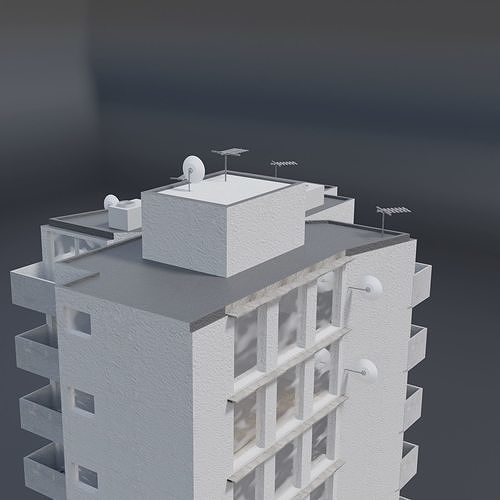 High Rise 1 Low-poly 3D model 7