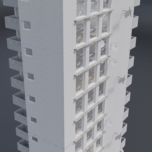 High Rise 1 Low-poly 3D model 5