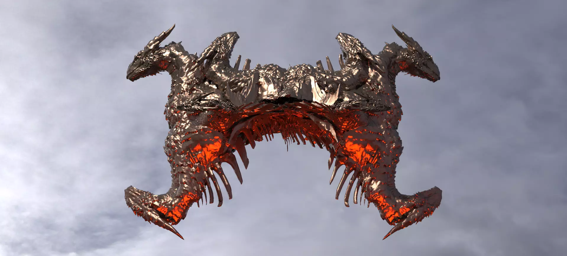 Hades Underworld Dragon statue deity 3D model_0