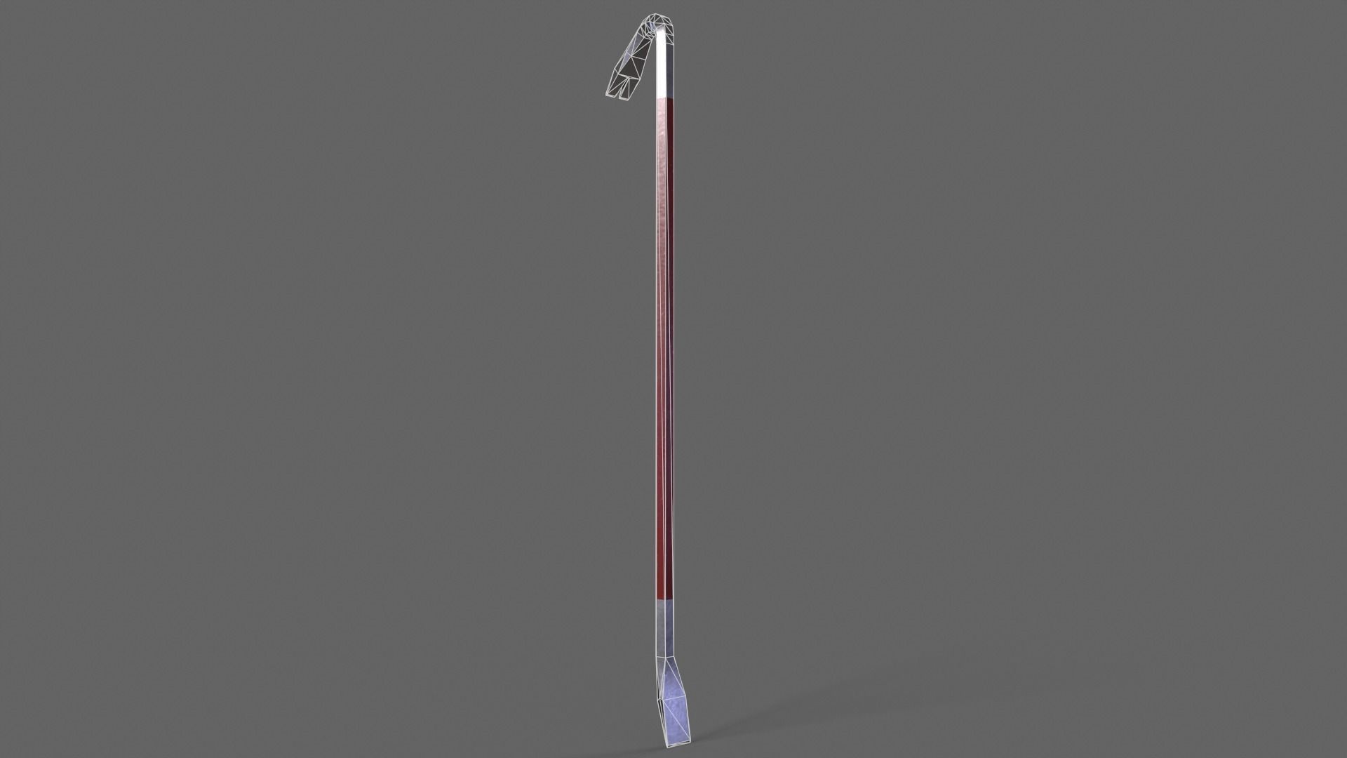 PBR Crowbar V1Red Low-poly 3D model_9