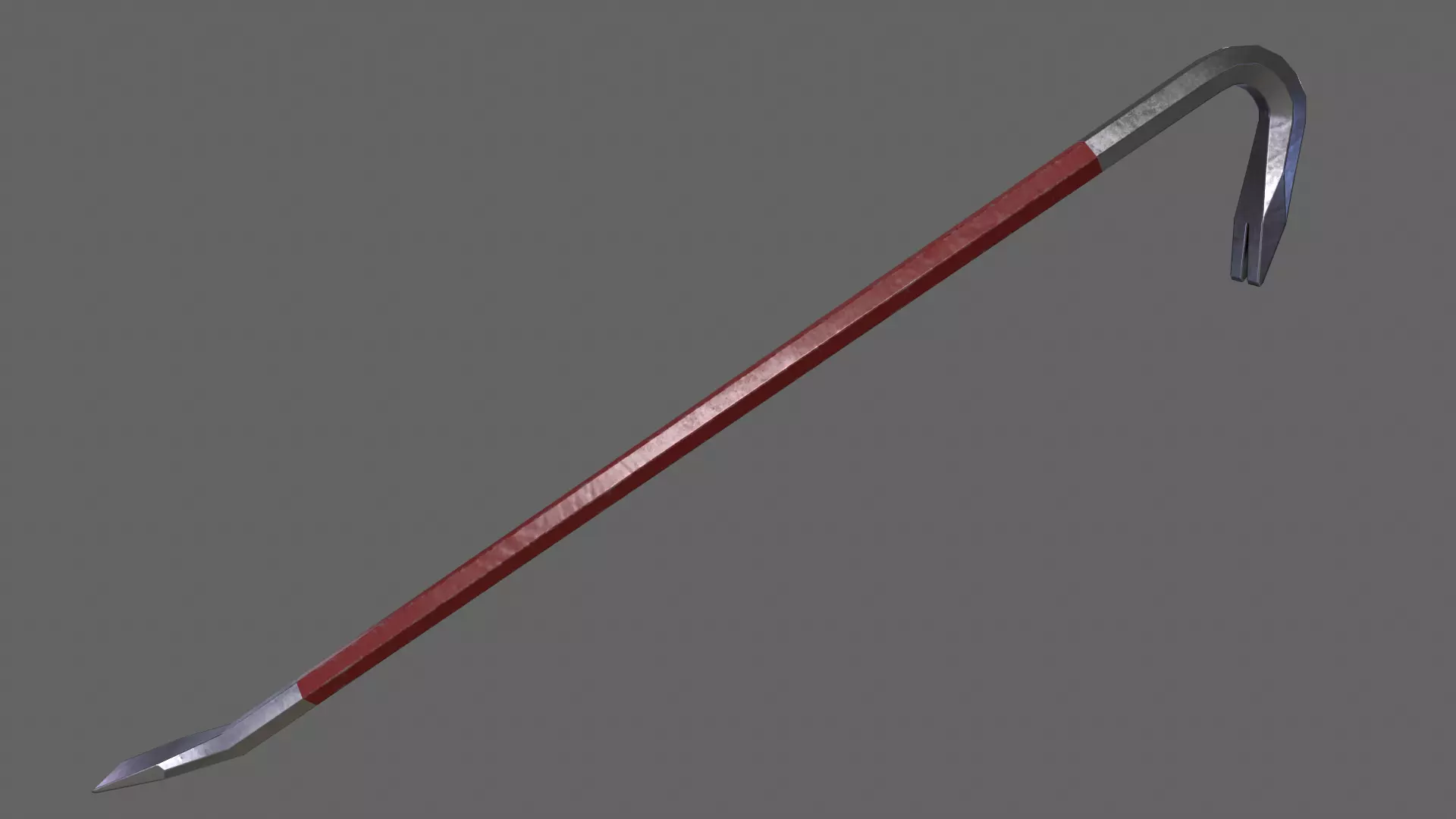 PBR Crowbar V1Red Low-poly 3D model_0