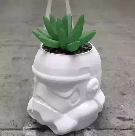 star wars stormtrooper flower pot 3D print model