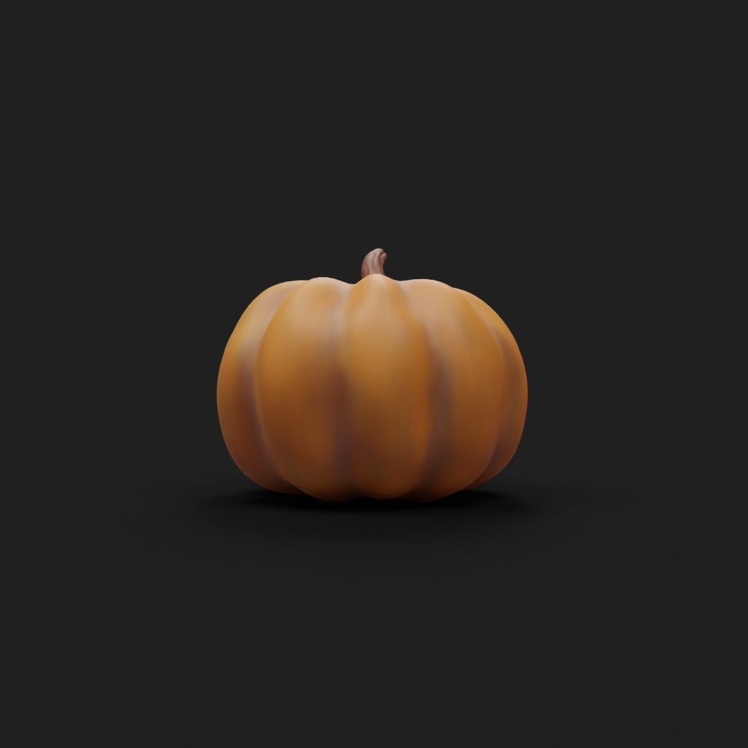 Pumpkin - Low and high poly model Low-poly 3D model_4