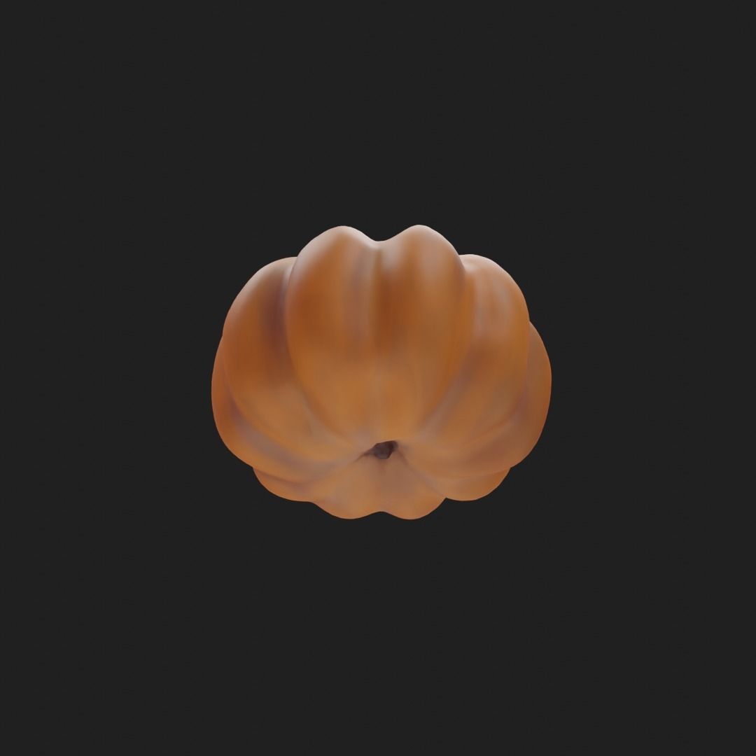 Pumpkin - Low and high poly model Low-poly 3D model_12