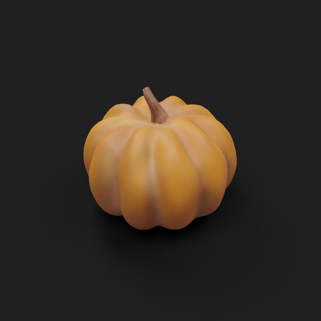 Pumpkin - Low and high poly model Low-poly 3D model_2