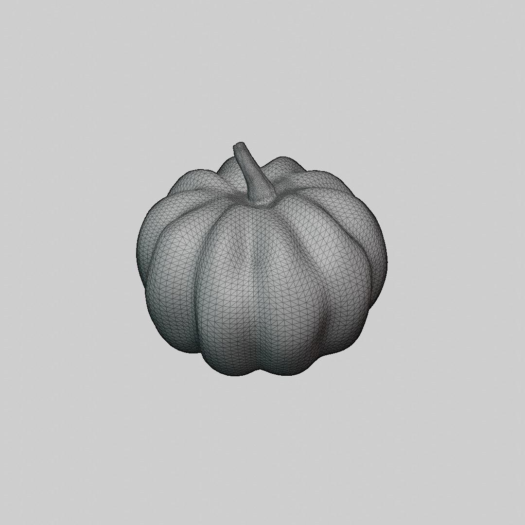 Pumpkin - Low and high poly model Low-poly 3D model_29
