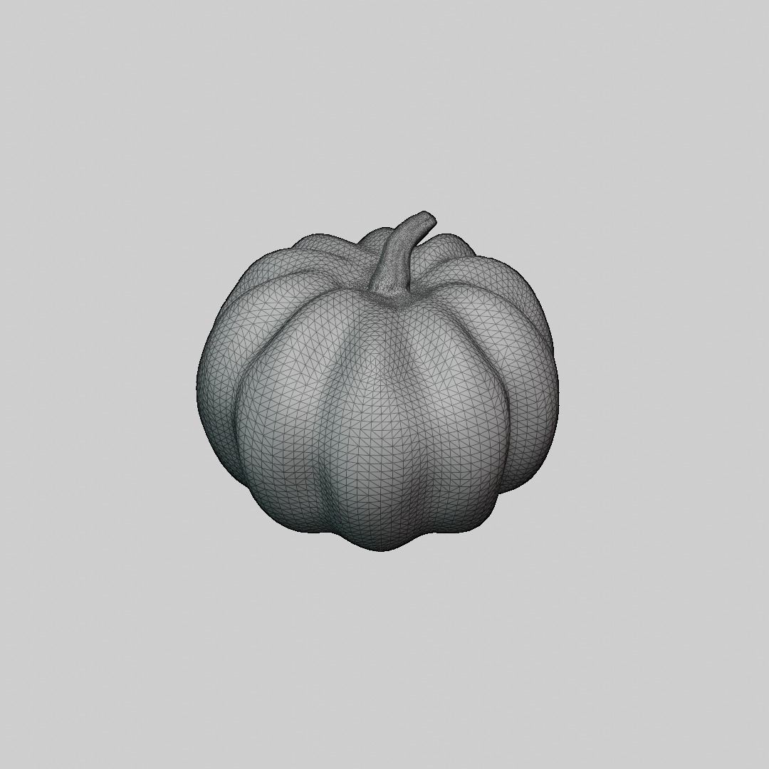 Pumpkin - Low and high poly model Low-poly 3D model_31