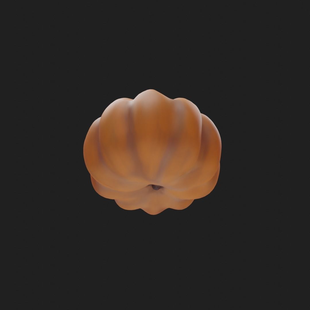Pumpkin - Low and high poly model Low-poly 3D model_10