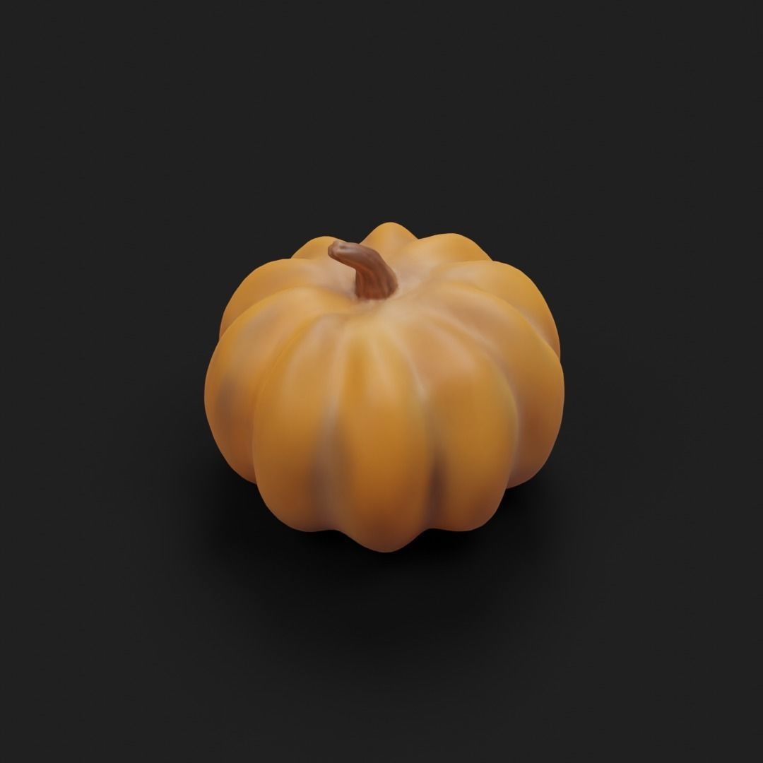 Pumpkin - Low and high poly model Low-poly 3D model_6