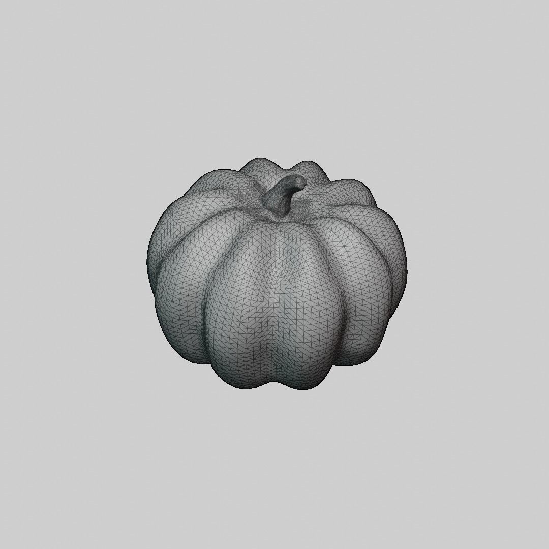 Pumpkin - Low and high poly model Low-poly 3D model_28