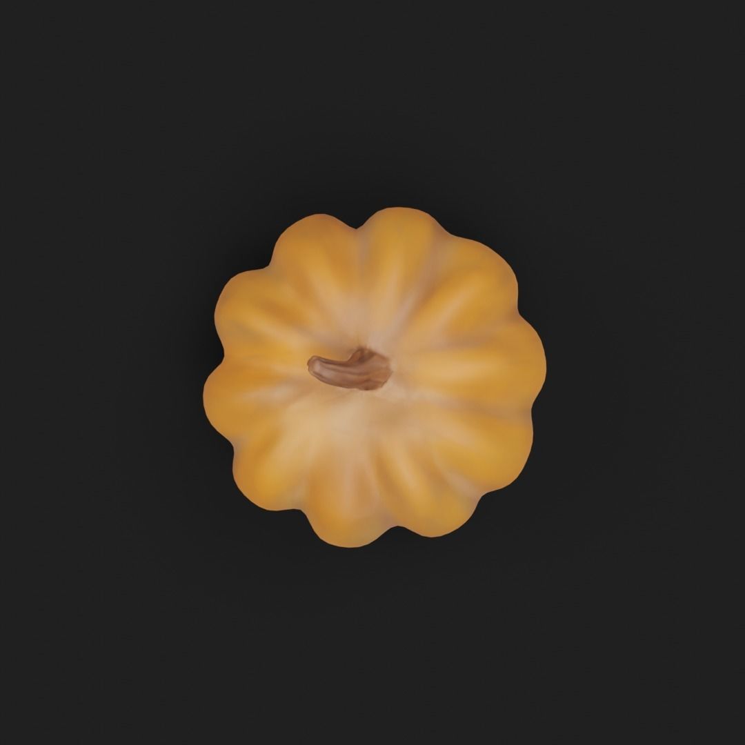 Pumpkin - Low and high poly model Low-poly 3D model_8