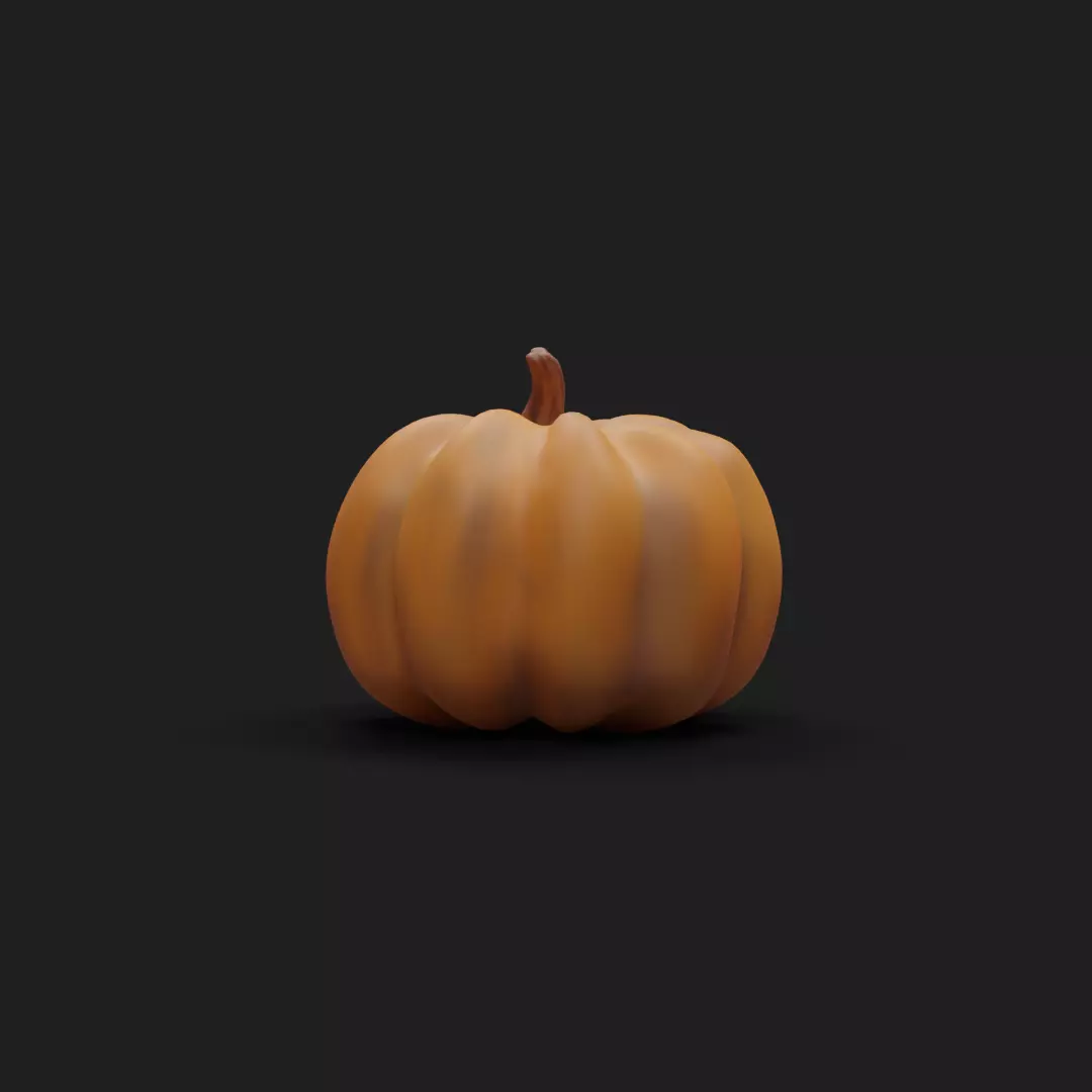 Pumpkin - Low and high poly model Low-poly 3D model_0