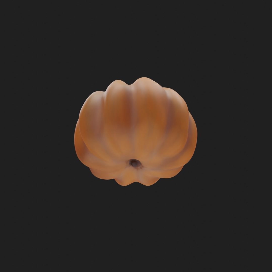 Pumpkin - Low and high poly model Low-poly 3D model_9