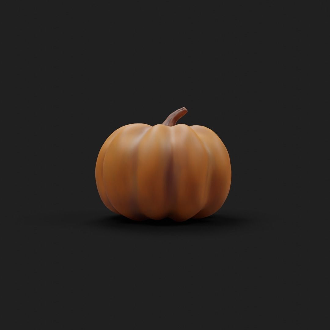 Pumpkin - Low and high poly model Low-poly 3D model_5