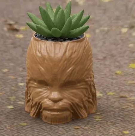 chewbacca flower pot 3D print model_0
