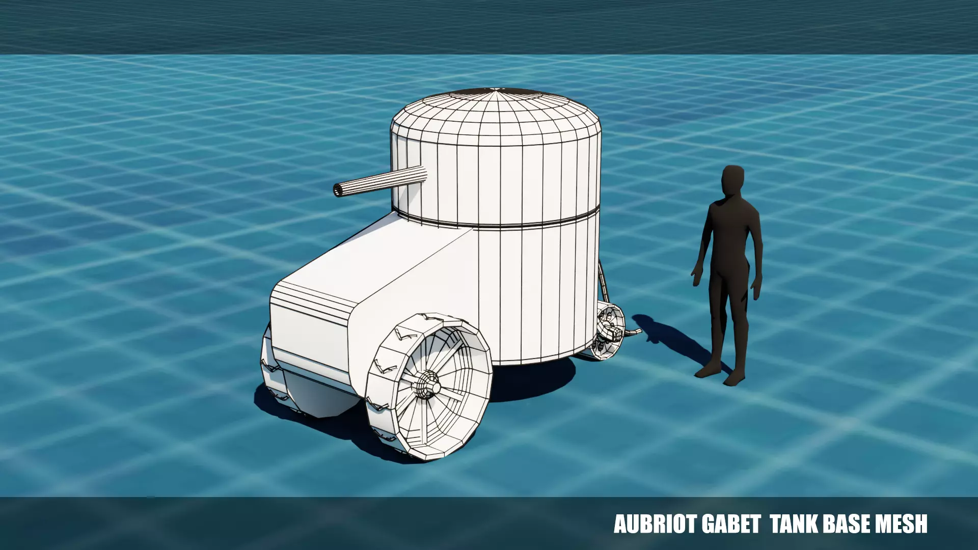 Aubriot Gabet TANK BASE MESH  Free low-poly 3D model_0