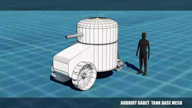 Aubriot Gabet TANK BASE MESH  Free low-poly 3D model