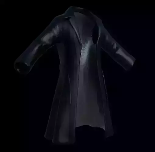 Black leather trenchcoat