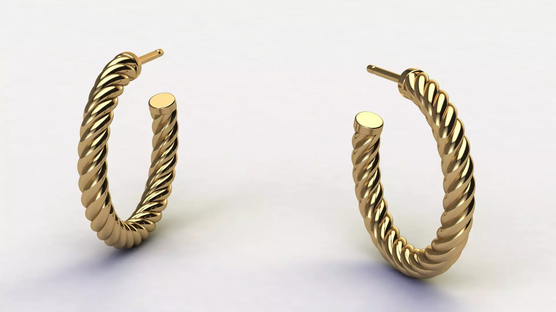 Cable Hoop Earrings inner 16 mm 3D print model