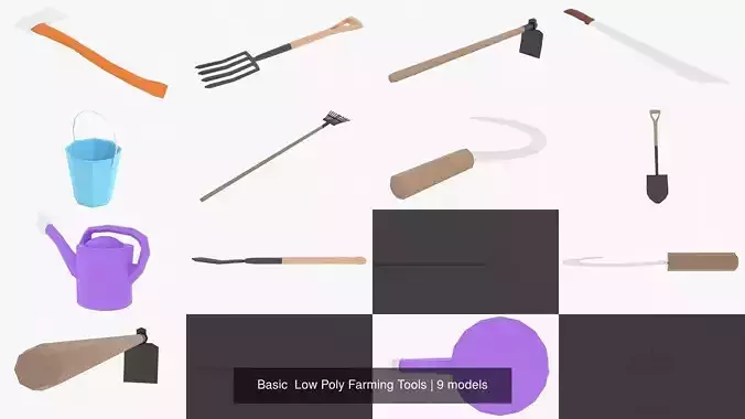 Basic  Low Poly Farming Tools