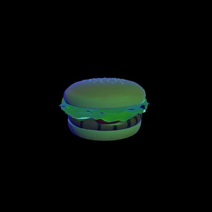 Whopper hamburger 3D model_3