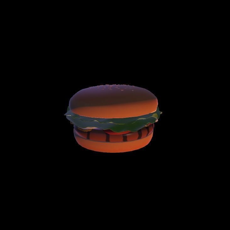 Whopper hamburger 3D model_1