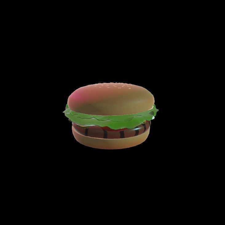 Whopper hamburger 3D model_2