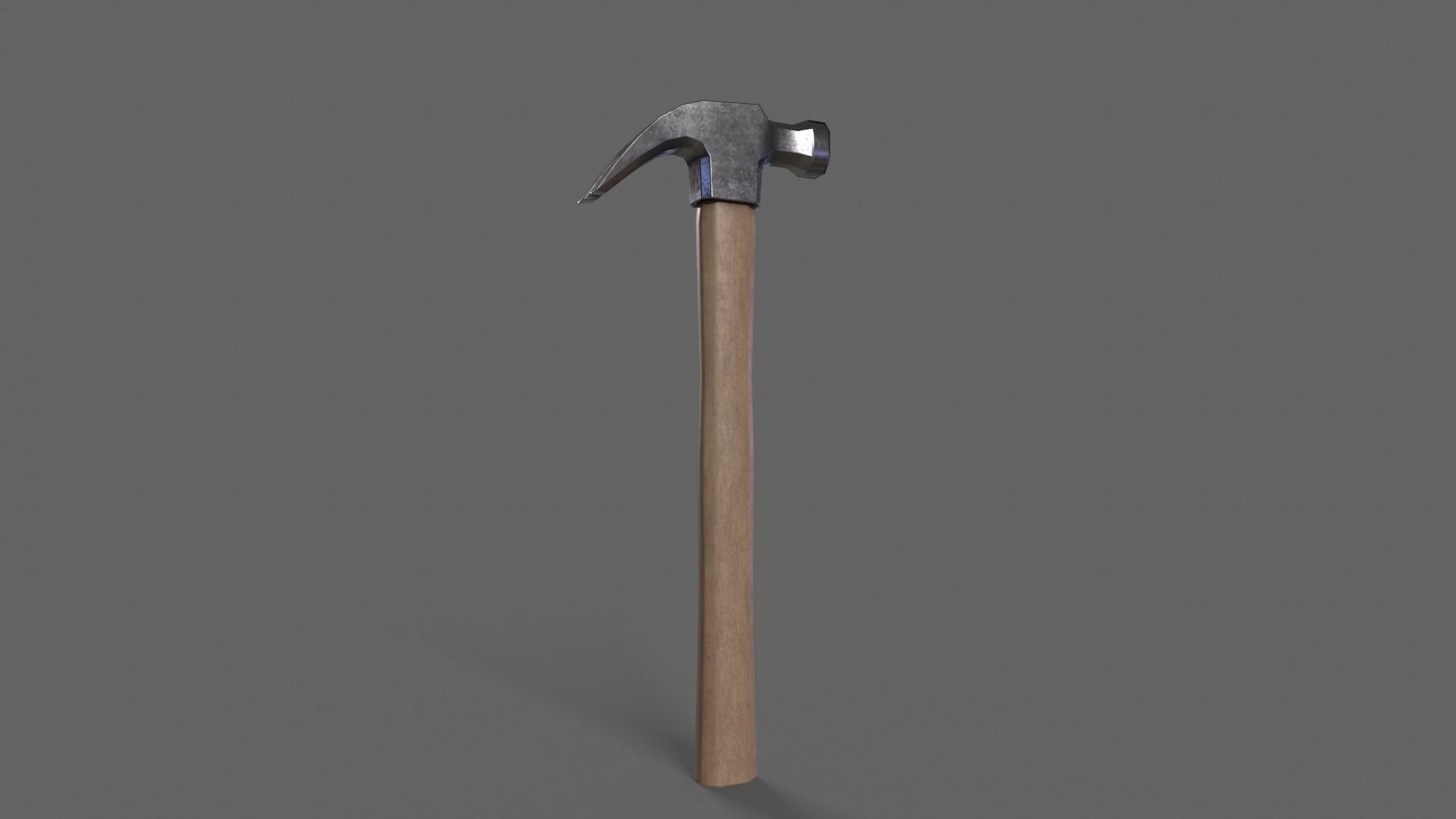 PBR Claw Hammer Wood1 Low-poly 3D model_2