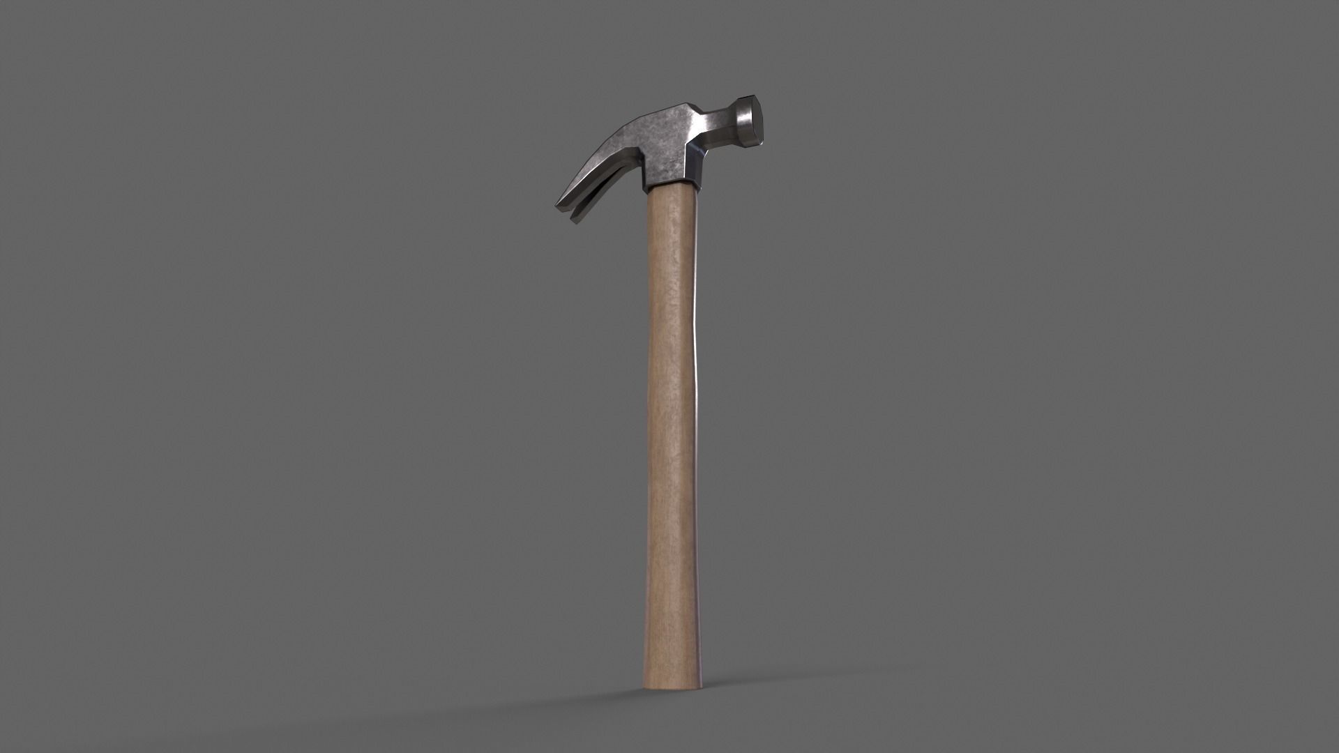 PBR Claw Hammer Wood1 Low-poly 3D model_4