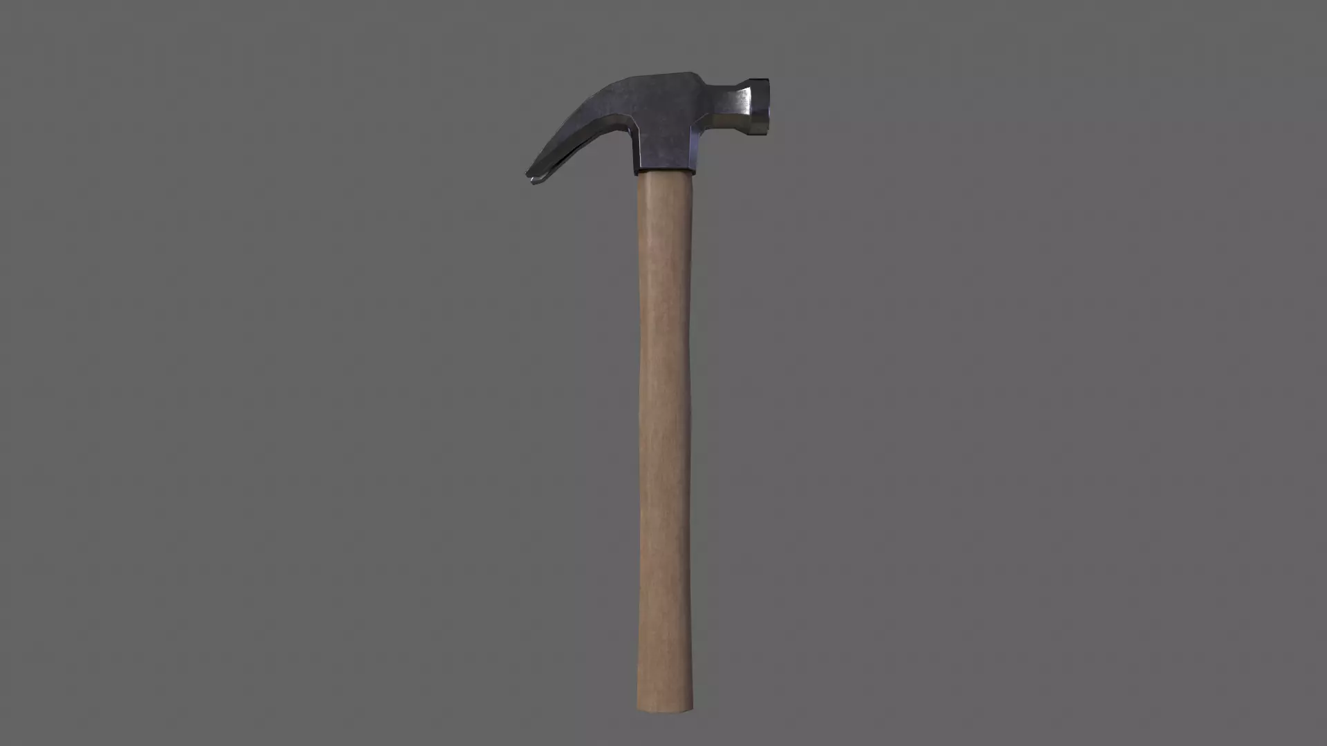 PBR Claw Hammer Wood1 Low-poly 3D model_0