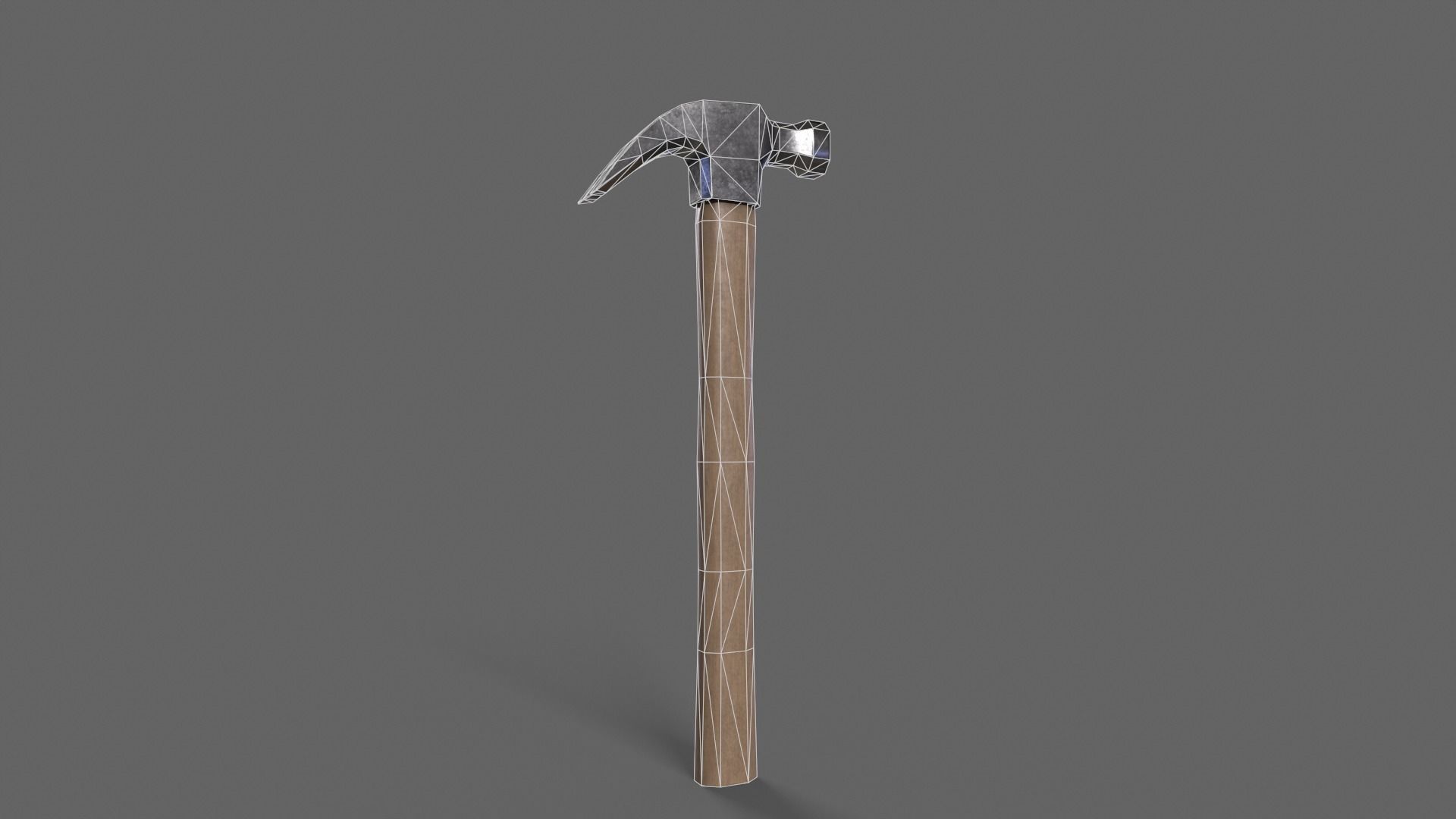 PBR Claw Hammer Wood1 Low-poly 3D model_3