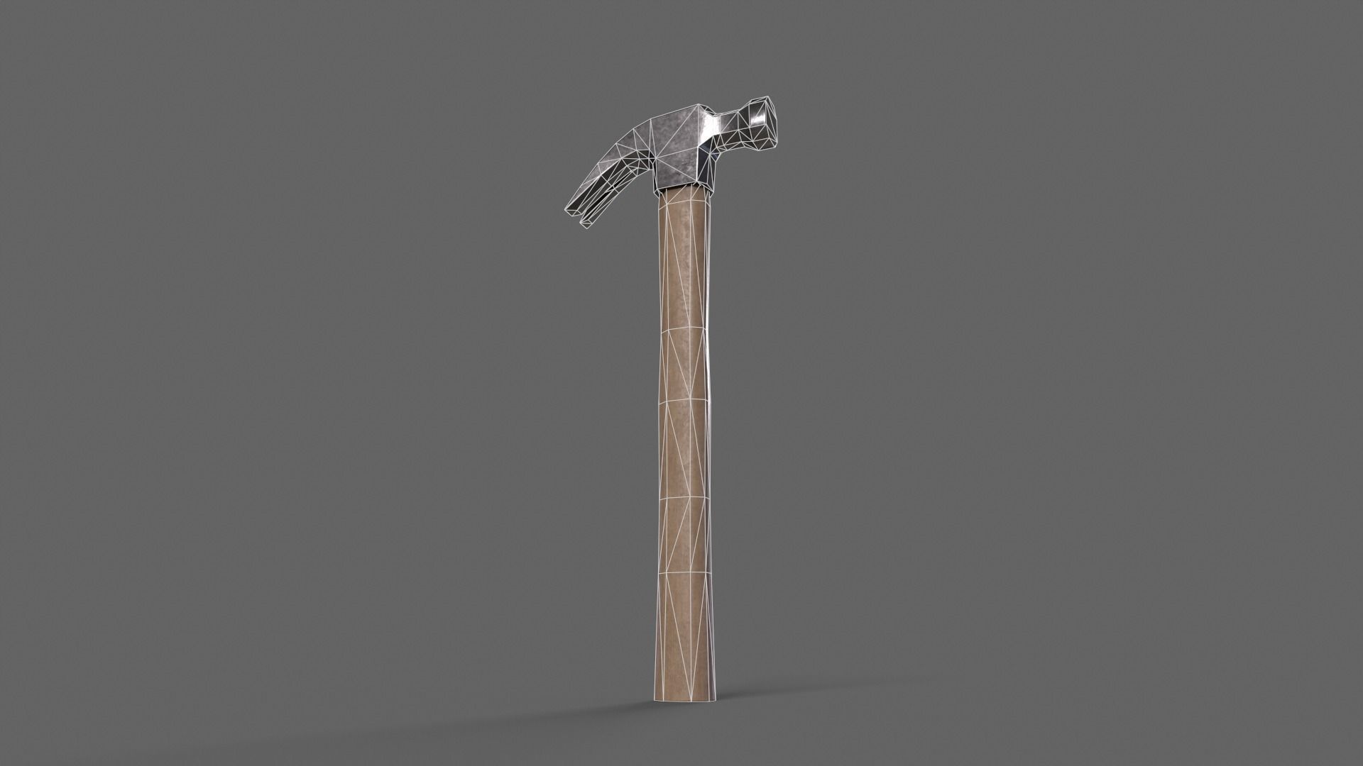 PBR Claw Hammer Wood1 Low-poly 3D model_5