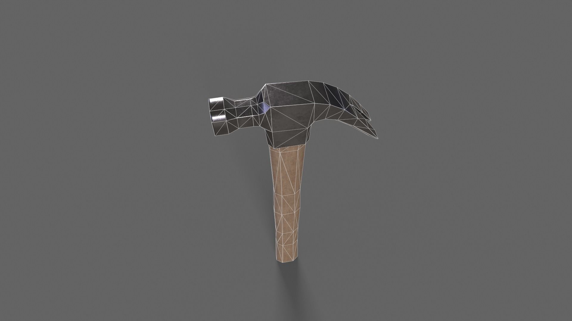 PBR Claw Hammer Wood1 Low-poly 3D model_7