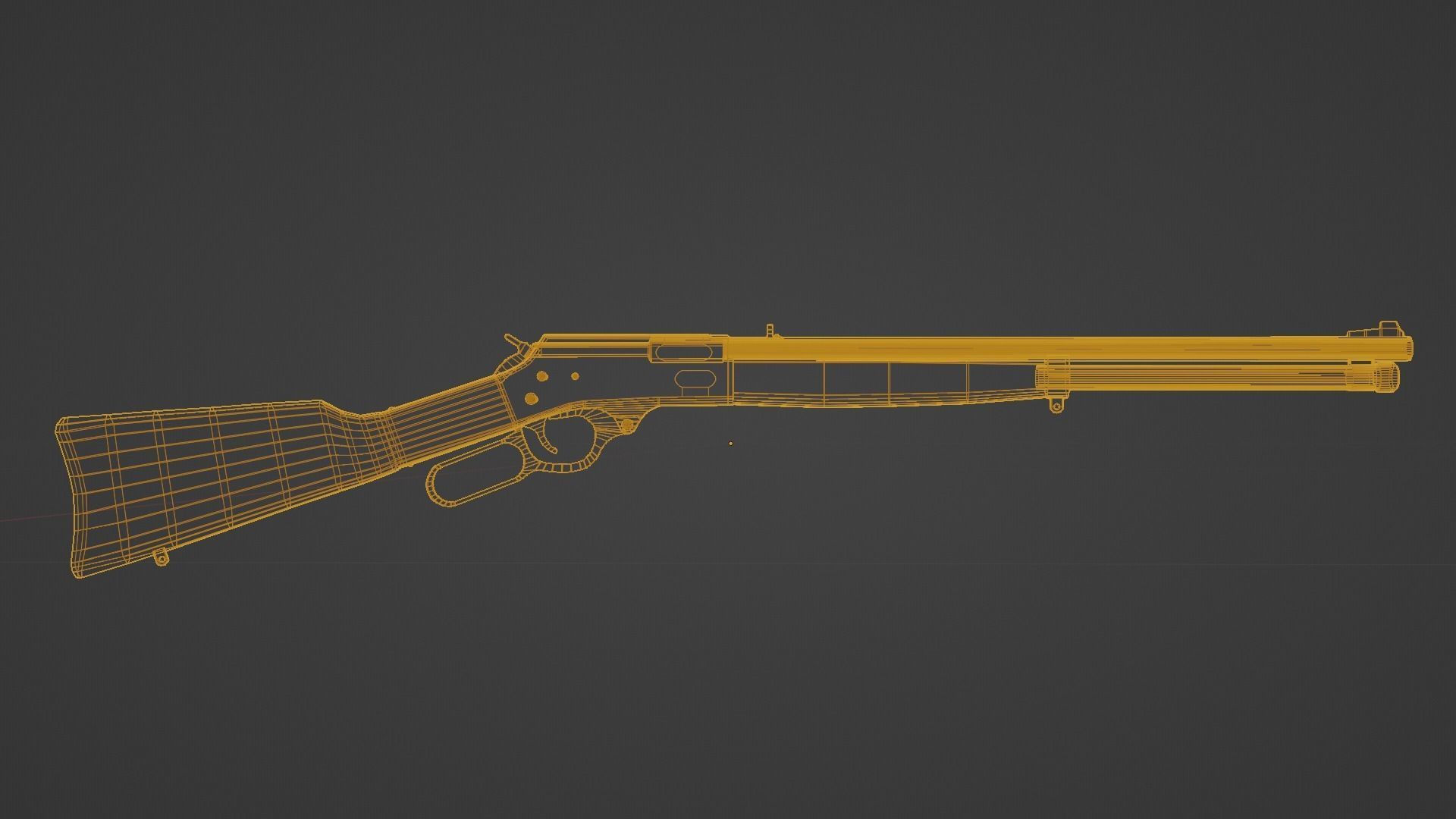 Lever Action Rifle Low Poly Game Ready PBR Low-poly 3D model_6