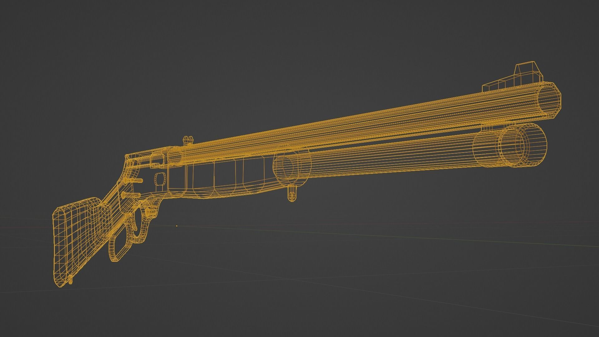 Lever Action Rifle Low Poly Game Ready PBR Low-poly 3D model_8