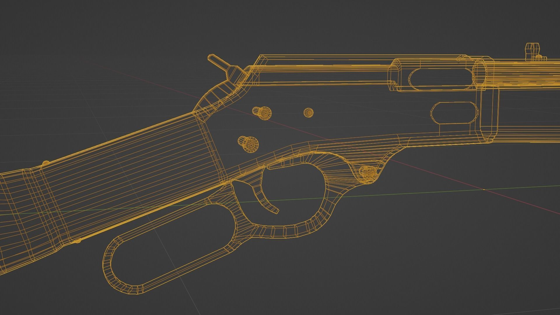 Lever Action Rifle Low Poly Game Ready PBR Low-poly 3D model_7