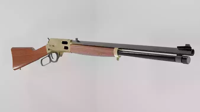 Lever Action Rifle Low Poly Game Ready PBR Low-poly 3D model