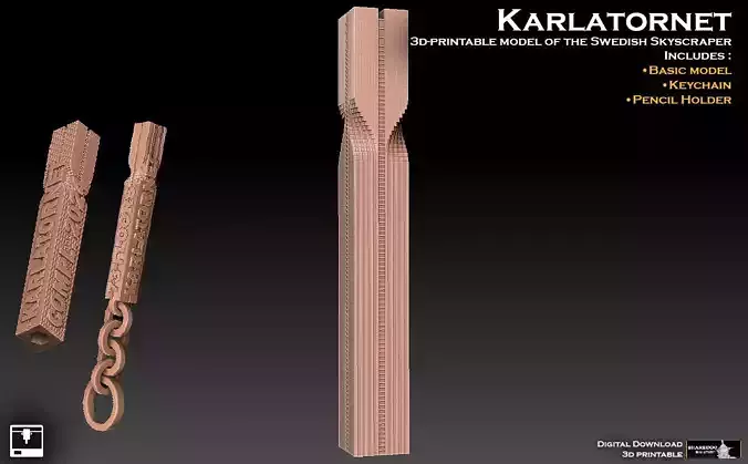 Karlatornet Model Keychain And Pencil Holder Merchandise