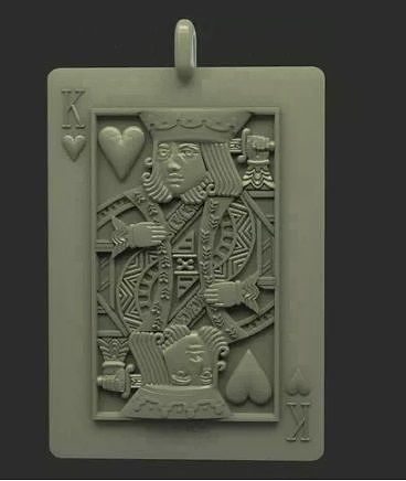 MEDALLION KING OF HEARTS PLAYING CARD 3D print model
