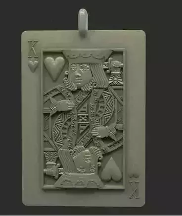 MEDALLION KING OF HEARTS PLAYING CARD 3D print model