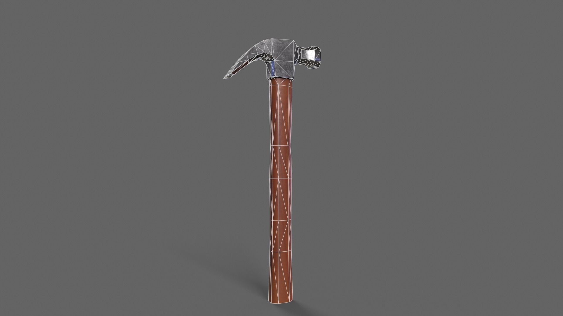 PBR Claw Hammer Wood2 Low-poly 3D model_3