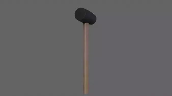 PBR Rubber Mallet Hammer Wood1 Low-poly 3D model