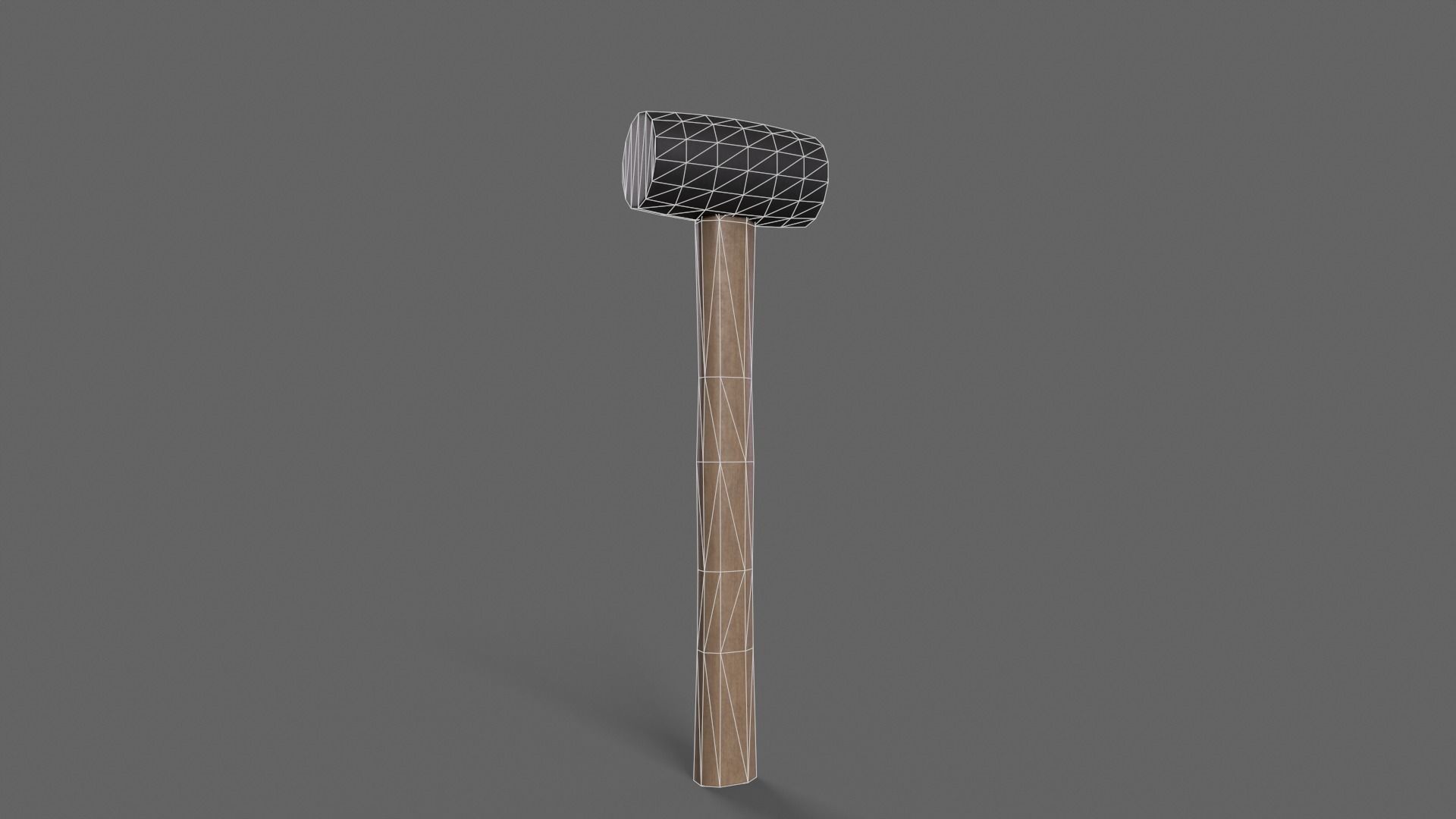PBR Rubber Mallet Hammer Wood1 Low-poly 3D model_3