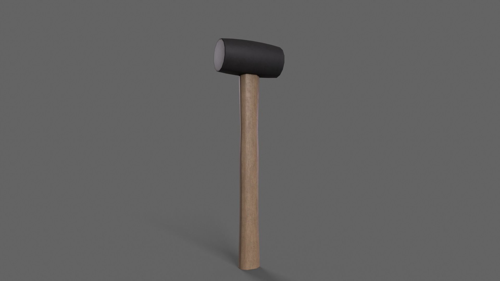 PBR Rubber Mallet Hammer Wood1 Low-poly 3D model_2