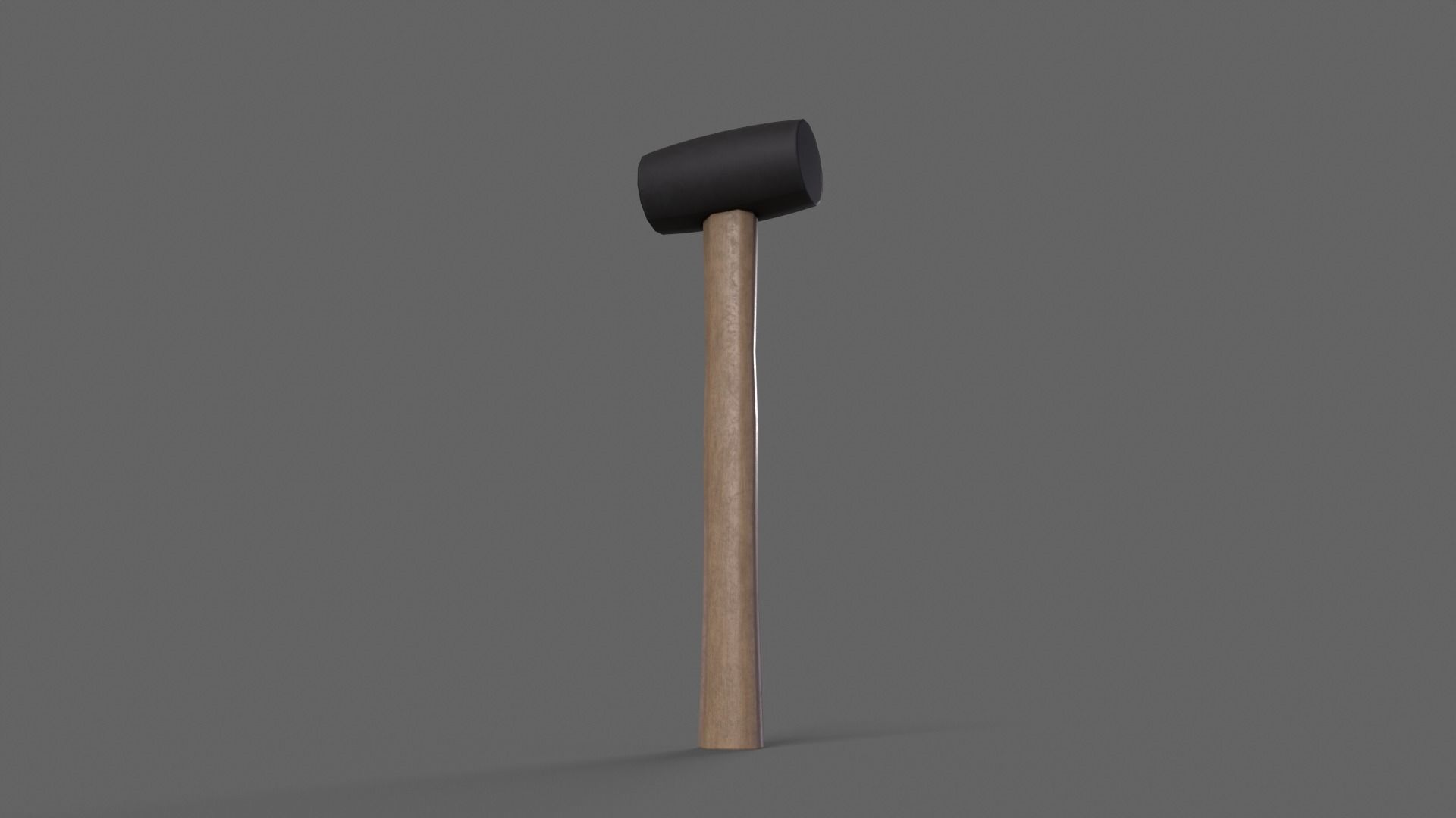PBR Rubber Mallet Hammer Wood1 Low-poly 3D model_4