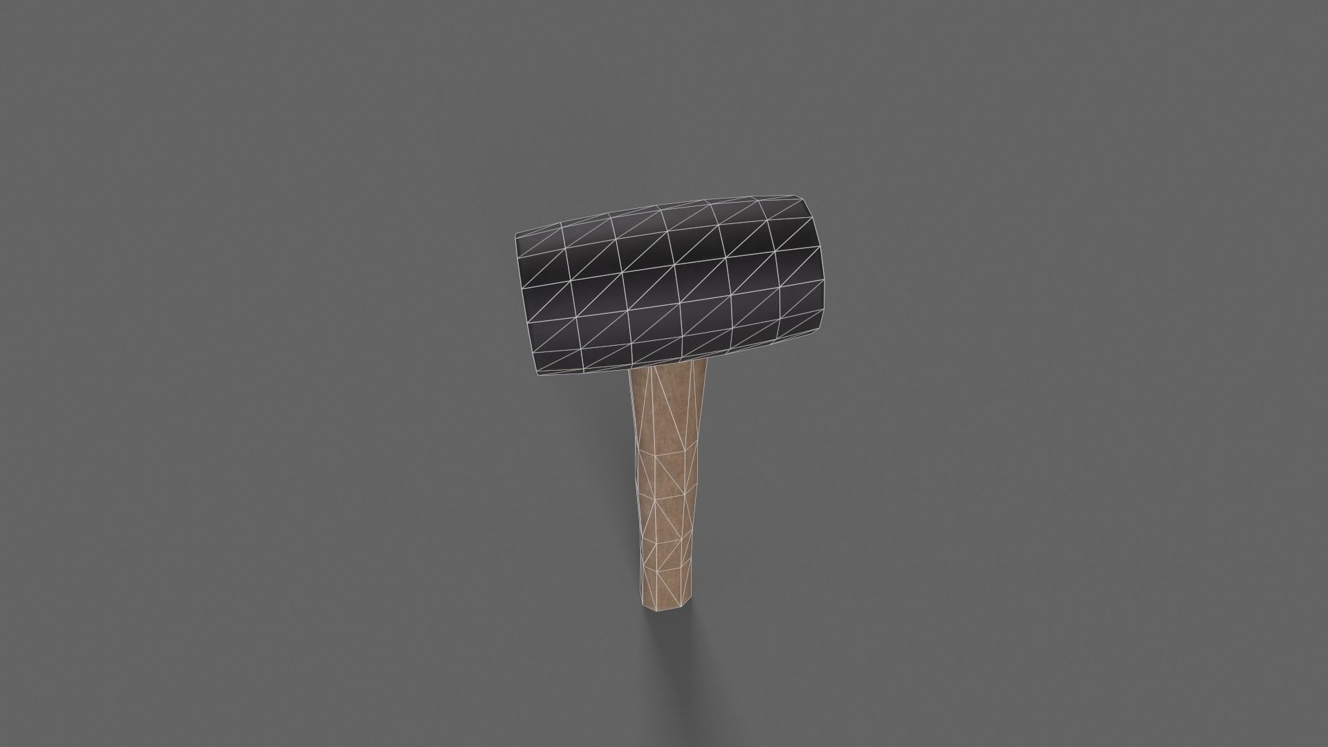 PBR Rubber Mallet Hammer Wood1 Low-poly 3D model_7