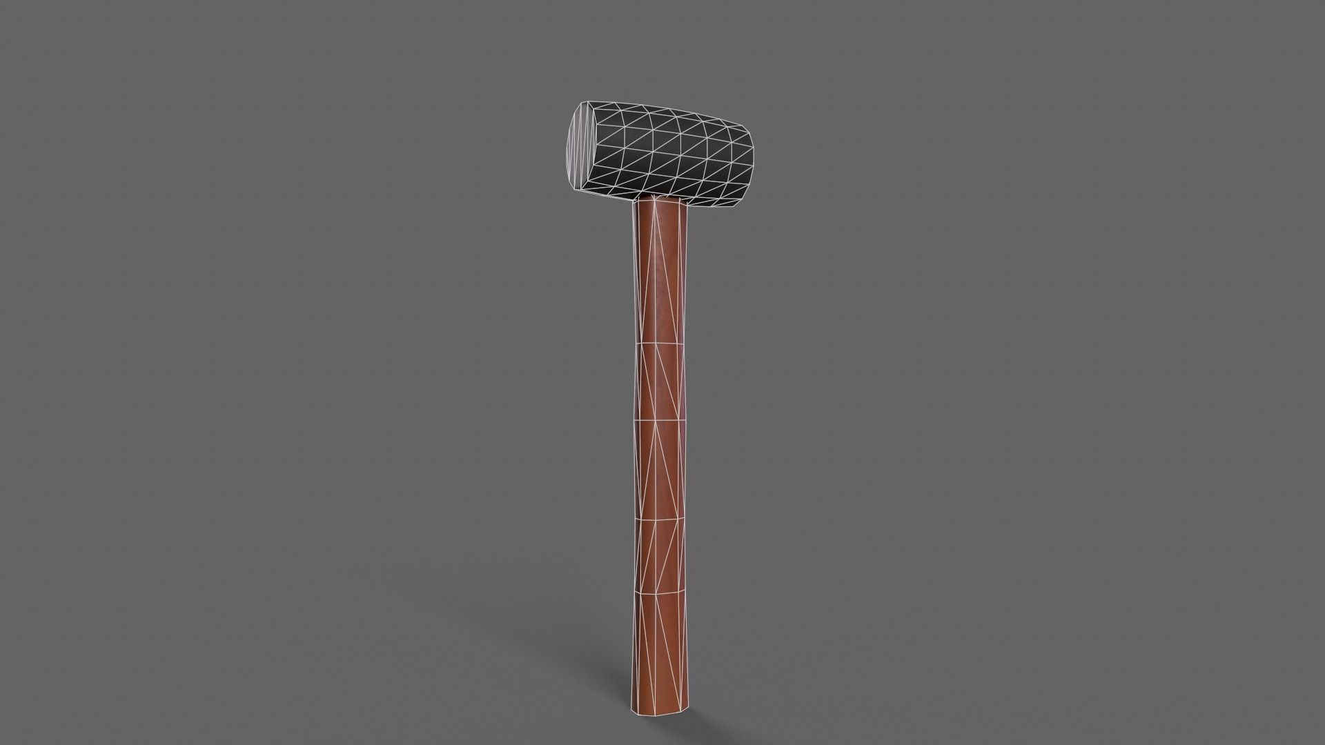 PBR Rubber Mallet Hammer Wood2 Low-poly 3D model_3
